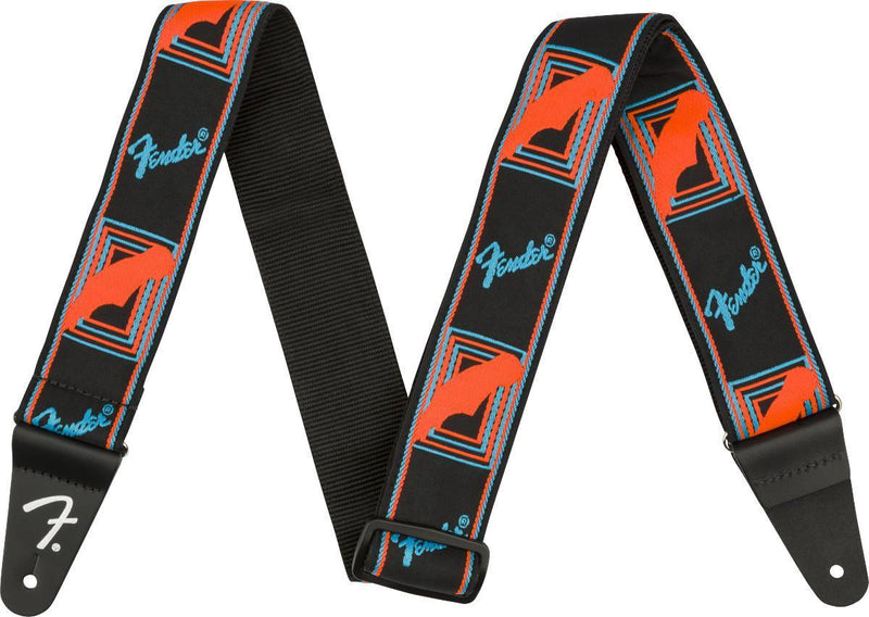 Fender Neon Monogrammed Guitar Strap-Guitar & Bass-Fender-Green/Orange-Logans Pianos