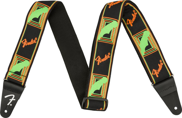 Fender Neon Monogrammed Guitar Strap-Guitar & Bass-Fender-Green/Orange-Logans Pianos
