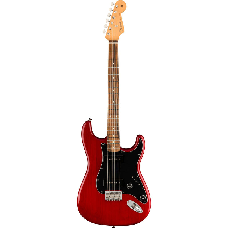 Fender Noventa Stratocaster Electric Guitar-Guitar & Bass-Fender-Pau Ferro-Crimson Red Transparent-Logans Pianos