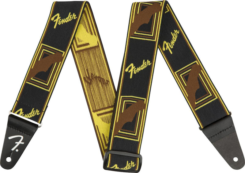 Fender Weighless Monogram Guitar Strap-Guitar & Bass-Fender-White/Brown/Yellow-Logans Pianos