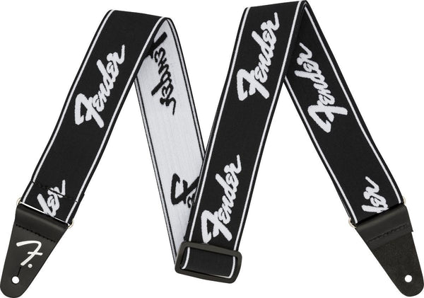 Fender Weighless Running Logo Guitar Strap-Guitar & Bass-Fender-Black/Black-Logans Pianos