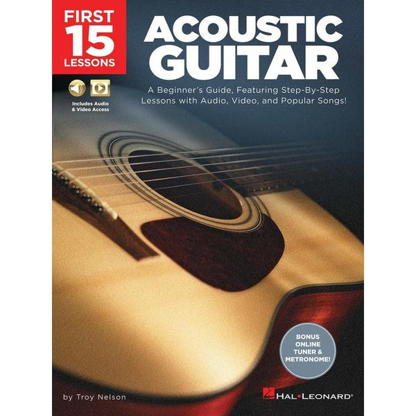 First 15 Lessons - Acoustic Guitar-Sheet Music-Hal Leonard-Logans Pianos