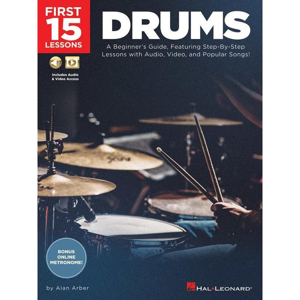 First 15 Lessons - Drums-Sheet Music-Hal Leonard-Logans Pianos