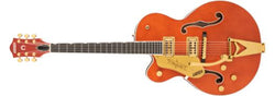 Gretsch G6120TG Players Edition Nashville Hollow Body Left Handed Electric Guitar-Guitar & Bass-Gretsch-Orange Stain-Logans Pianos