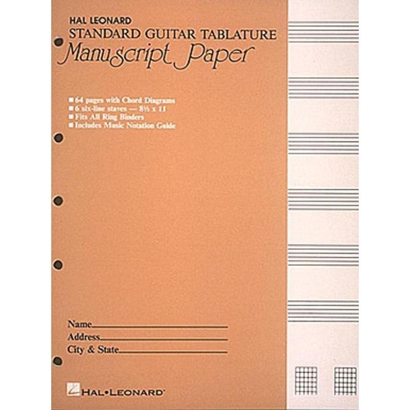 Guitar Tablature Manuscript Paper - Standard-Sheet Music-Hal Leonard-Logans Pianos