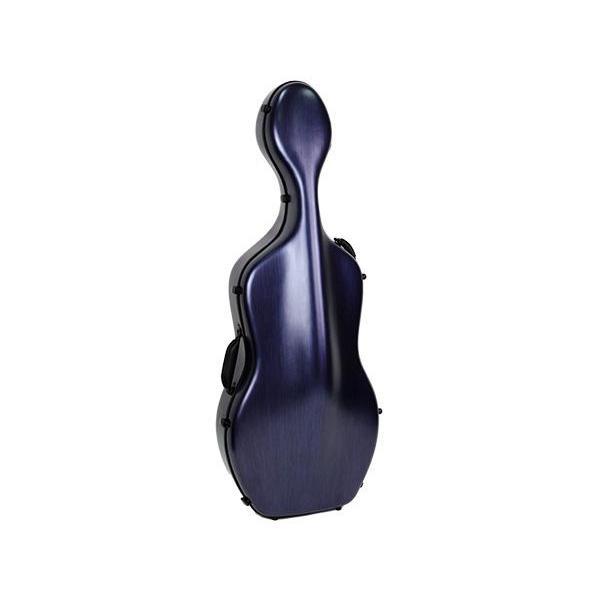HQ Brushed Polycarbonate Cello Case Large-Orchestral Strings-HQ-Silver & Black-Logans Pianos