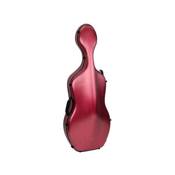 HQ Brushed Polycarbonate Cello Case-Orchestral Strings-HQ-Red-4/4-Logans Pianos