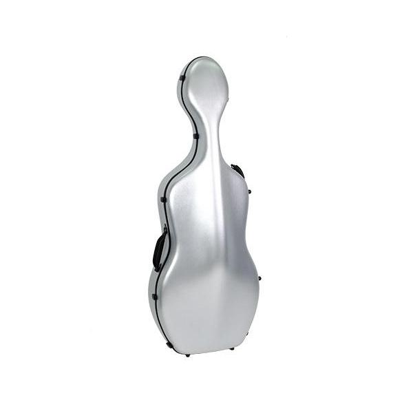 HQ Brushed Polycarbonate Cello Case-Orchestral Strings-HQ-Silver-4/4-Logans Pianos