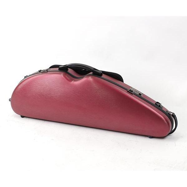 HQ Brushed Polycarbonate Half Moon Violin Case-Orchestral Strings-HQ-Red-Logans Pianos