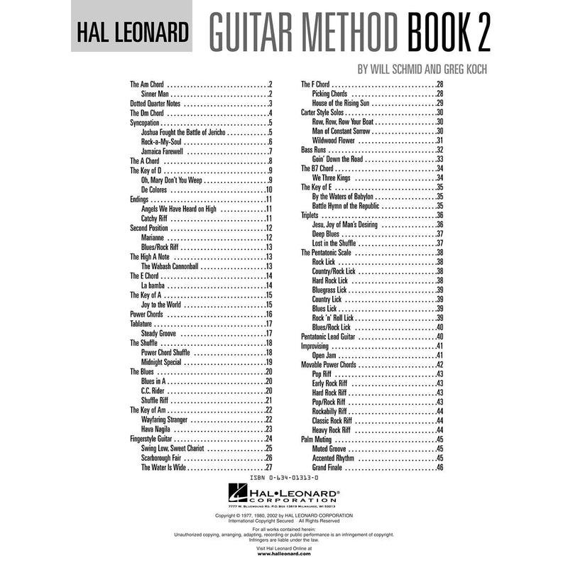Hal Leonard Guitar Method Book 2-Sheet Music-Hal Leonard-With Online Audio-Logans Pianos