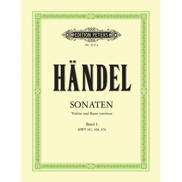 Handel - Sonatas for Violin and Continuo 1-Sheet Music-Edition Peters-Logans Pianos