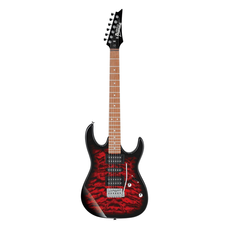 Ibanez GRX70QA Electric Guitar-Guitar & Bass-Ibanez-Transparent Red Burst-Logans Pianos