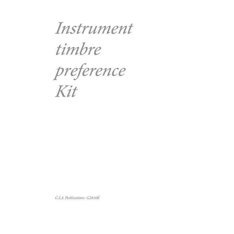 Instrument Timbre Preference Test - Kit-Sheet Music-GIA Publications-Logans Pianos