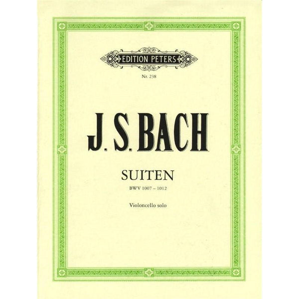 J. S. Bach - 6 Suites for Solo Cello BWV 1007-1012-Sheet Music-Edition Peters-Logans Pianos