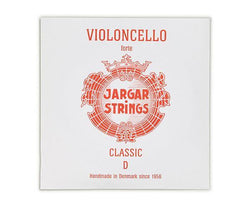 Jargar Classic Forte Red Cello Strings - Single D-Orchestral Strings-Jargar-4/4-Logans Pianos