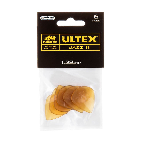 Jim Dunlop Jazz III Ultex Guitar Picks - 6 Pack-Guitar & Bass-Jim Dunlop-1.38mm-Logans Pianos