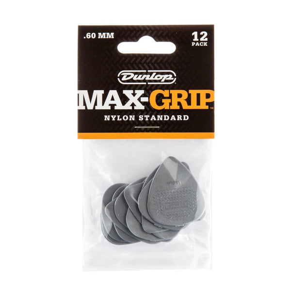 Jim Dunlop Nylon Max-Grip Guitar Picks - 12 Pack-Guitar & Bass-Jim Dunlop-0.60mm-Logans Pianos