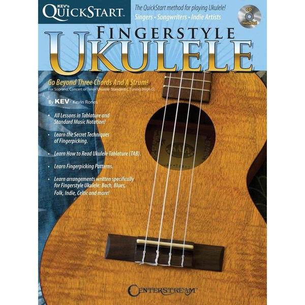 Kev's QuickStart for Fingerstyle Ukulele-Sheet Music-Centerstream Publications-Logans Pianos