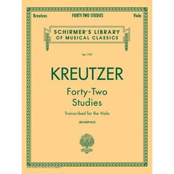 Kreutzer - 42 Studies Transcribed for the Viola-Sheet Music-G. Schirmer Inc.-Logans Pianos