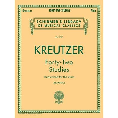 Kreutzer - 42 Studies Transcribed for the Viola-Sheet Music-G. Schirmer Inc.-Logans Pianos