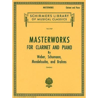 Masterworks for Clarinet and Piano-Sheet Music-G. Schirmer Inc.-Logans Pianos