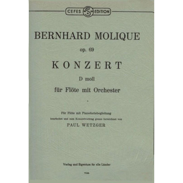 Molique - Concerto in D minor Op. 69 for Flute-Sheet Music-C.F. Schmidt-Logans Pianos