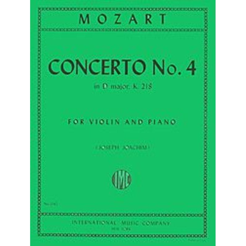 Mozart Concerto No. 4 In D Major K. 218-Sheet Music-International Music Company-Logans Pianos
