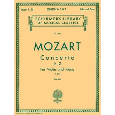 Mozart - Violin Concerto No. 3 in G major, K 216-Sheet Music-G. Schirmer Inc.-Logans Pianos