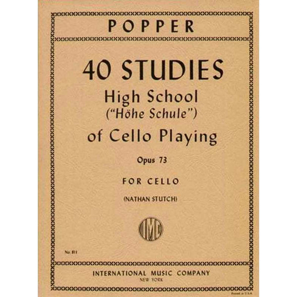 Popper 40 Studies High School Of Cello Playing Op. 73-Sheet Music-International Music Company-Logans Pianos
