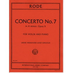 Rode Concerto No. 7 In A Minor Op. 9-Sheet Music-International Music Company-Logans Pianos