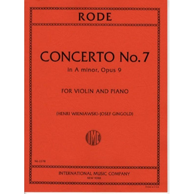 Rode Concerto No. 7 In A Minor Op. 9-Sheet Music-International Music Company-Logans Pianos