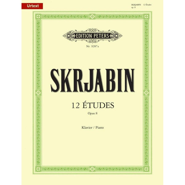 Scariabin 12 etudes op 8-Sheet Music-Edition Peters-Logans Pianos