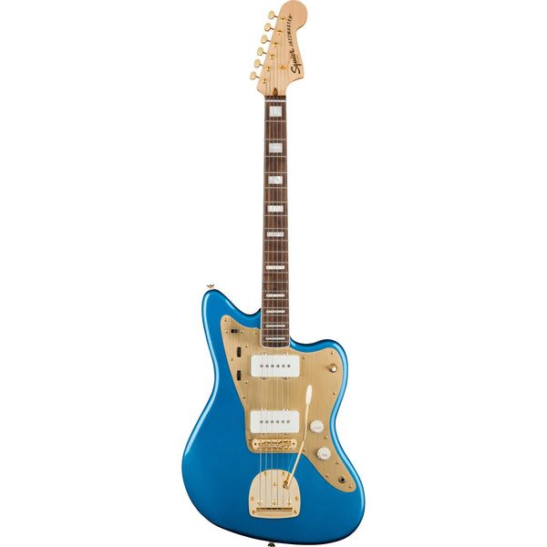 Squier 40th Anniversary Jazzmaster Gold Edition-Guitar & Bass-Squier-Lake Placid Blue-Logans Pianos
