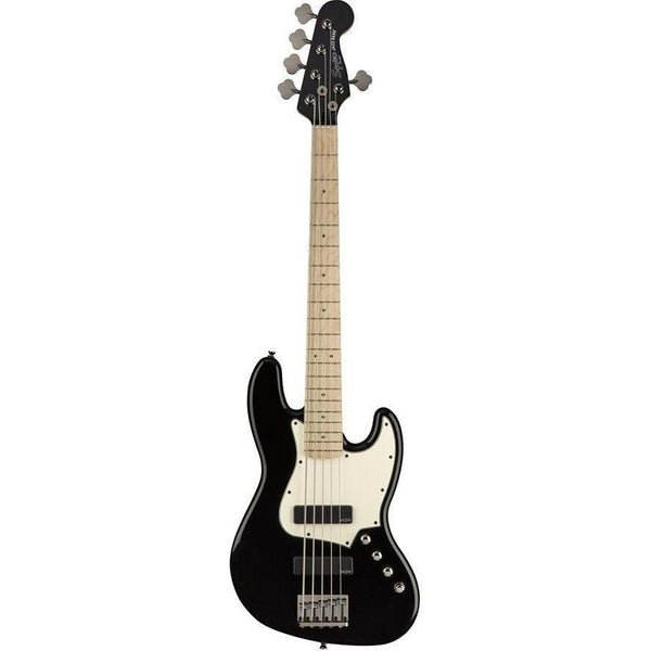 Squier Contemporary Active Jazz Bass HH V 5 String Bass-Guitar & Bass-Squier-Flat Black-Logans Pianos