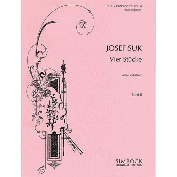 Suk 4 Pieces Op. 17 Book 2-Sheet Music-Simrock-Logans Pianos
