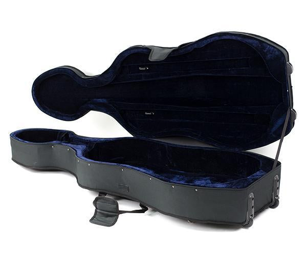 TG lightweight Cello Case With Wheels-Orchestral Strings-TG-Black/Blue-4/4-Logans Pianos