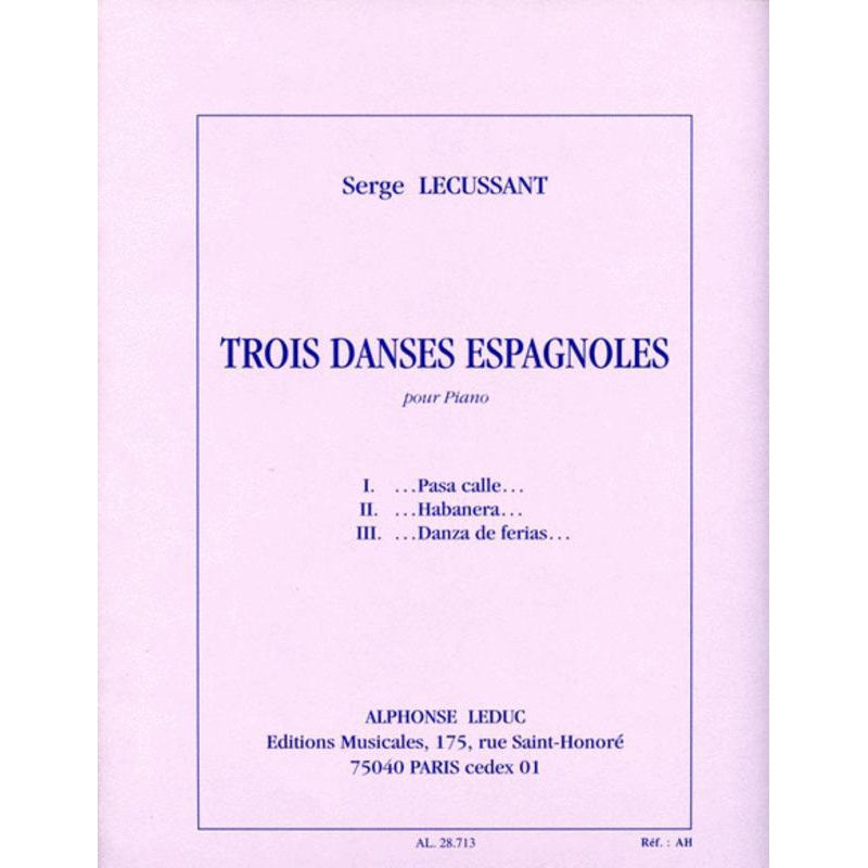 Three Dances Espagnoles Piano Solo-Sheet Music-Alphonse Leduc-Logans Pianos