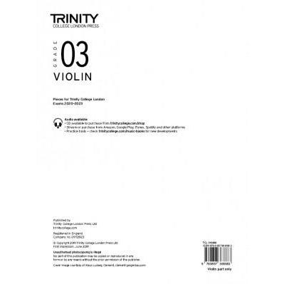 Trinity Violin 2020-23 Grade 3 Part Only-Sheet Music-Trinity College London-Logans Pianos