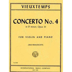 Vieuxtemp - Concerto No. 4 in D minor Op. 31-Sheet Music-International Music Company-Logans Pianos