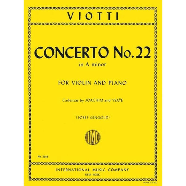 Viotti Concerto No. 22 In A Minor-Sheet Music-International Music Company-Logans Pianos