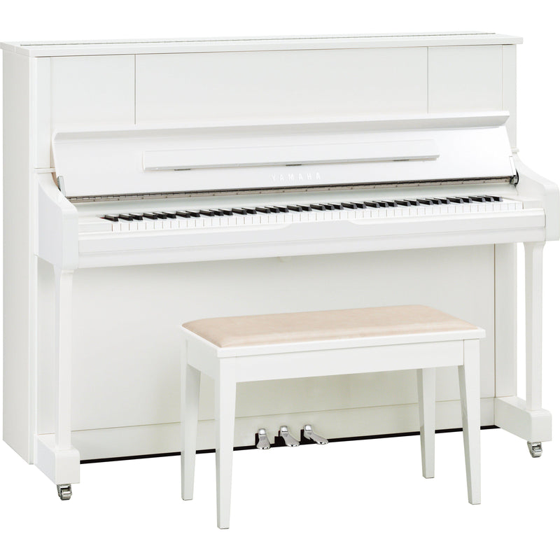 Yamaha U1J Upright Piano-Piano & Keyboard-Yamaha-Polished White-Logans Pianos
